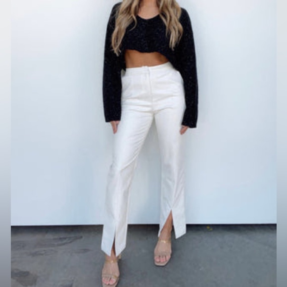 Stylish White Leather Pants